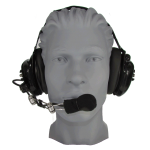 HD3000-GBW Behind the Head Headset, Black Gloss, Wire Boom, Scanner Port and TA5 Connector